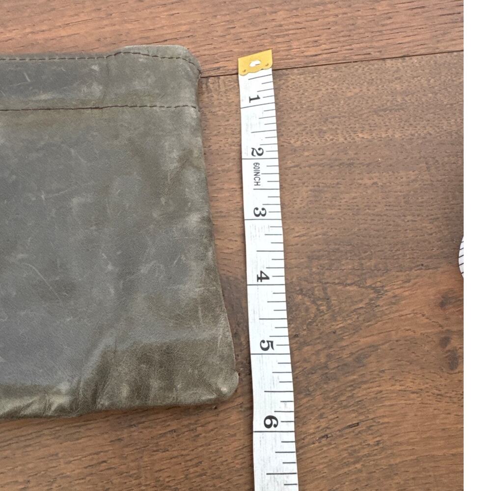 Ruese Vintage Leather Gray Clutch Handbag Rectangular - Picture 6 of 6